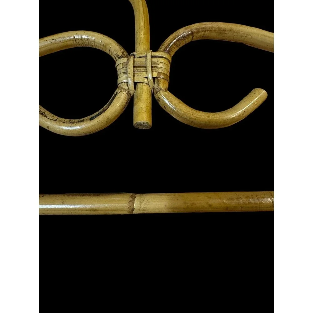 Vintage Single Bent Rattan Boho Garment Hanger 17